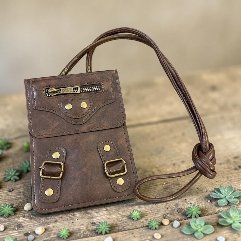 New Purse Leather Crossbody Small outdoor Boho Indie Casual Peasant Western Prep
